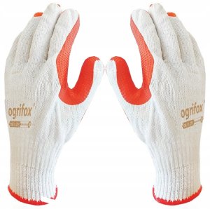 Rękawice Brukarskie / biało-pomarańczowe / Rozmiar: 10 - XL / OX-ORANGINA - 10 szt. 10