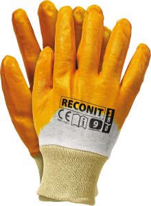 Reis Rękawice robocze / Pomarańczowe / Rozmiar: 9 - L / RECONIT-Y9 - 10 szt. 2