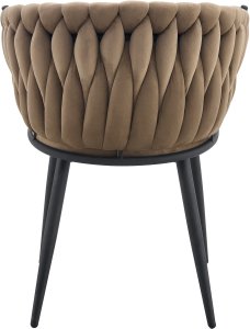 Krzesło tapicerowane welur Glam fotel salon stylowe brązowe nogi 4