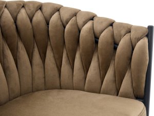 Krzesło tapicerowane welur Glam fotel salon stylowe brązowe nogi 8