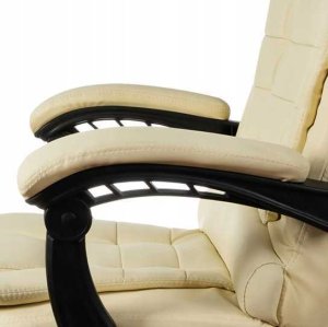 Krzesło biurowe Pako Fotel biurowy z podnóżkiem biały 14