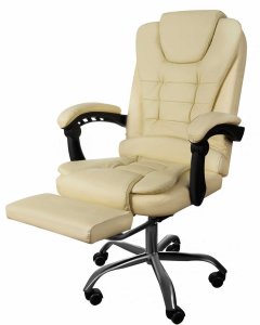 Krzesło biurowe Pako Fotel biurowy z podnóżkiem biały 7