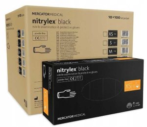 Rękawice Nitrylowe 100 sztuk / Czarne / Rozmiar: 6 - XS / Nitrylex Black - 10 szt. 2