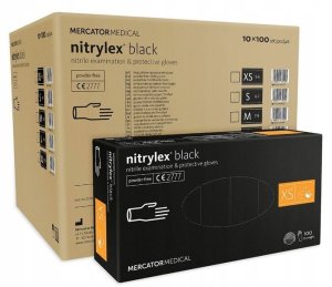Rękawice Nitrylowe 100 sztuk / Czarne / Rozmiar: 6 - XS / Nitrylex Black - 10 szt. 7