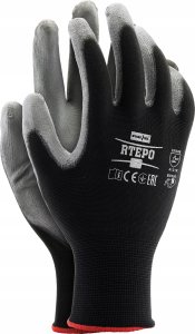 Reis Rękawice robocze / czarno-szare / Rozmiar: 8 - M / RTEPO_BS8 - 240 szt. 3