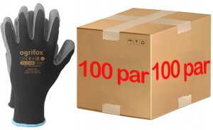 Rękawice robocze / Czarne / Rozmiar: 9 - L / OX-LATEKS_BS9 - 100 szt. 2