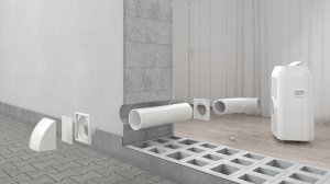 Zestaw instalacyjny rury wyrzutowej do klimatyzatora przenośnego 15 cm z klapą zwrotną 9