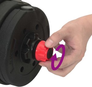 vidaXL Zestaw hantli 2 w 1 Czarny i Czerwony 121 x 19,5 x 19,5 cm 7