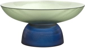 Patera dekoracyjna szklana 35 cm zielono-niebieska 2