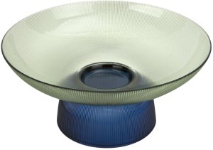 Patera dekoracyjna szklana 35 cm zielono-niebieska 3