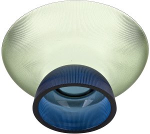 Patera dekoracyjna szklana 35 cm zielono-niebieska 4