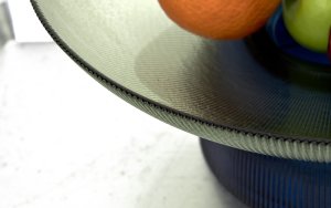 Patera dekoracyjna szklana 35 cm zielono-niebieska 6