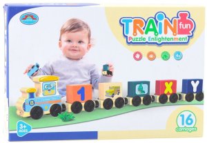 LeanToys Pociąg Edukacyjny Klocki Do Złożenia Litery Cyfry Kolorowy 16 el. 5