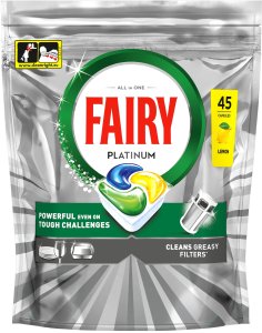 Fairy CAPS DISHWASI PLATINUM LEMON 45PCE 4