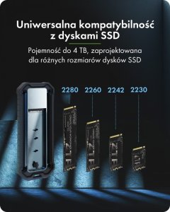 Icy Box Obudowa M.2 NVMe i SATA USB 3.2 Gen 2, 10 Gbit/s IB-1827MCP-C31 6