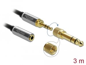 DeLOCK 85782 kabel audio 3 m 3.5mm Czarny, Szary 4
