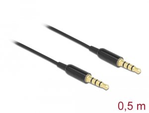 DeLOCK Kabel jack 3,5 mm 4 pin męski na męski Ultra Slim, czarny 0,5 m 2