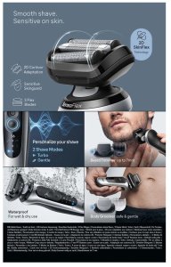 Braun Series 6 62-S7650cc Golarka foliowa Przycinarka Srebrny 4