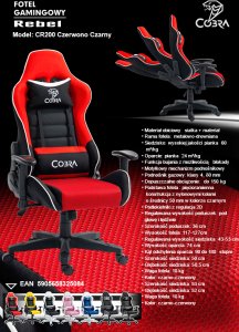 Fotel Cobra Rebel CR200 Czerwono-czarny (CR200 czerwono-czarny) 10