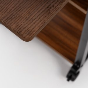 Biurko Springos Stolik na kółkach regulowany 76-86 cm biurko mobilny pod laptopa ciemno-brązowy uniwersalny 9