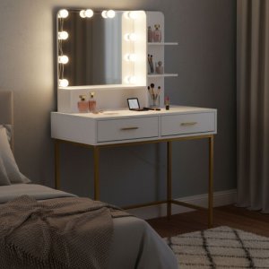 Toaletka kosmetyczna ModernHome z oświetleniem LED i szufladami 3