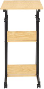 Biurko Springos Stolik na kółkach regulowane 76-86 cm biurko mobilny pod laptopa jasnobrązowy UNIWERSALNY 8