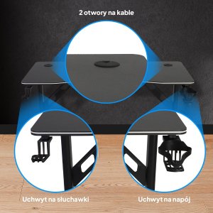 Biurko gamingowe CR2050BK (100 cm długości) 12