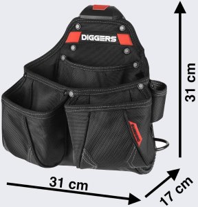 Kieszeń Ciesielska Diggers Quick Click BlackRed 145