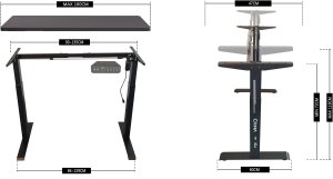 Biurko Cobra CRF14ELBK Czarne 140 cm x 60 cm 11