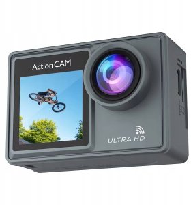 Kamera Sportowa 5K/4K UHD Pilot, Dwustronny Ekran i Obudowa Wodoodporna 30M 3