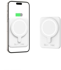 Powerbank Tech-Protect Powerbank LifeMag PB10 z MagSafe 5000mAh 15W port USB-C - biały + kabel USB-C 3