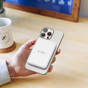Powerbank Tech-Protect Powerbank LifeMag PB10 z MagSafe 5000mAh 15W port USB-C - biały + kabel USB-C 7
