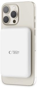 Powerbank Tech-Protect Powerbank LifeMag PB10 z MagSafe 5000mAh 15W port USB-C - biały + kabel USB-C 9