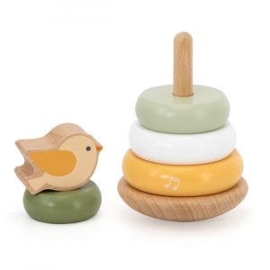 Viga Toys Drewniana wieża do układania – Ptaszek 2