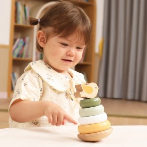 Viga Toys Drewniana wieża do układania – Ptaszek 3