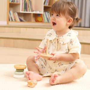 Viga Toys Drewniana wieża do układania – Ptaszek 4