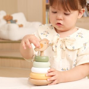 Viga Toys Drewniana wieża do układania – Ptaszek 6