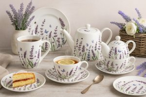 Komplet 2 filiżanek 270 ml + dzbanek 900 ml Classic Lavender 17