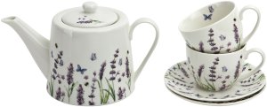 Komplet 2 filiżanek 270 ml + dzbanek 900 ml Classic Lavender 2
