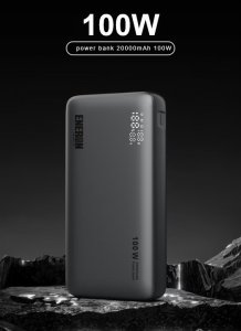 Powerbank Eneron SZYBKIE ŁADOWANIE 20000mAh 3x USB/USB-C 100W do LAPTOPA/TELEFONU + kabel 5