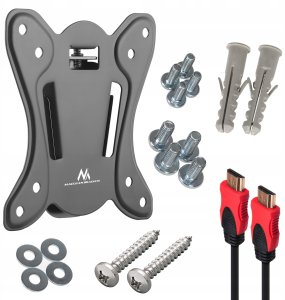 Maclean Uchwyt do telewizora, max VESA 100x100, 13-27", 25kg, MC-715A + KABEL PRZEWÓD HDMI 2.0 4K 3D UHD 1.8m MIEDŹ 48 bit 9