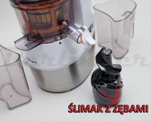 Wyciskarka wolnoobrotowa Berlinger 800W mocna sokowirówka 3 sita duży otwór 3