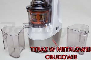 Wyciskarka wolnoobrotowa Berlinger 800W mocna sokowirówka 3 sita duży otwór 4