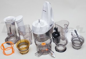 Wyciskarka wolnoobrotowa Berlinger 800W mocna sokowirówka 3 sita duży otwór 10