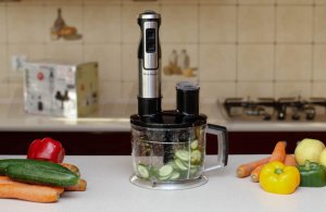 Blender ręczny robot kuchenny 1400W metalowy mikser, trzepaczki szatkownica 18