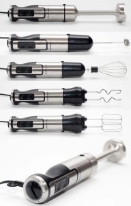 Blender ręczny robot kuchenny 1400W metalowy mikser, trzepaczki szatkownica 2