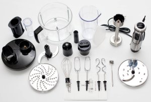 Blender ręczny robot kuchenny 1400W metalowy mikser, trzepaczki szatkownica 3