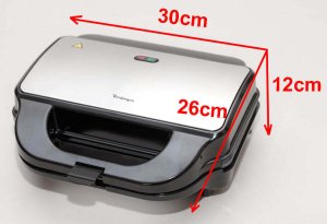 Gofrownica Toster Grill - Opiekacz 3 w 1 | MAX2100W | marmurkowe płytki 7