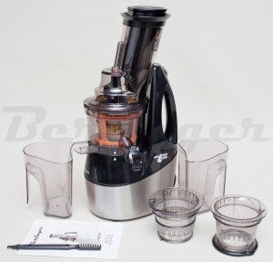 Wyciskarka wolnoobrotowa Berlinger 800W mocna sokowirówka 3 sita duży otwór 12