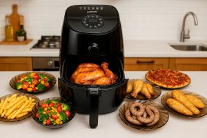 Frytkownica beztłuszczowa air fryer Berlinger | termoobieg | programy | LCD 22